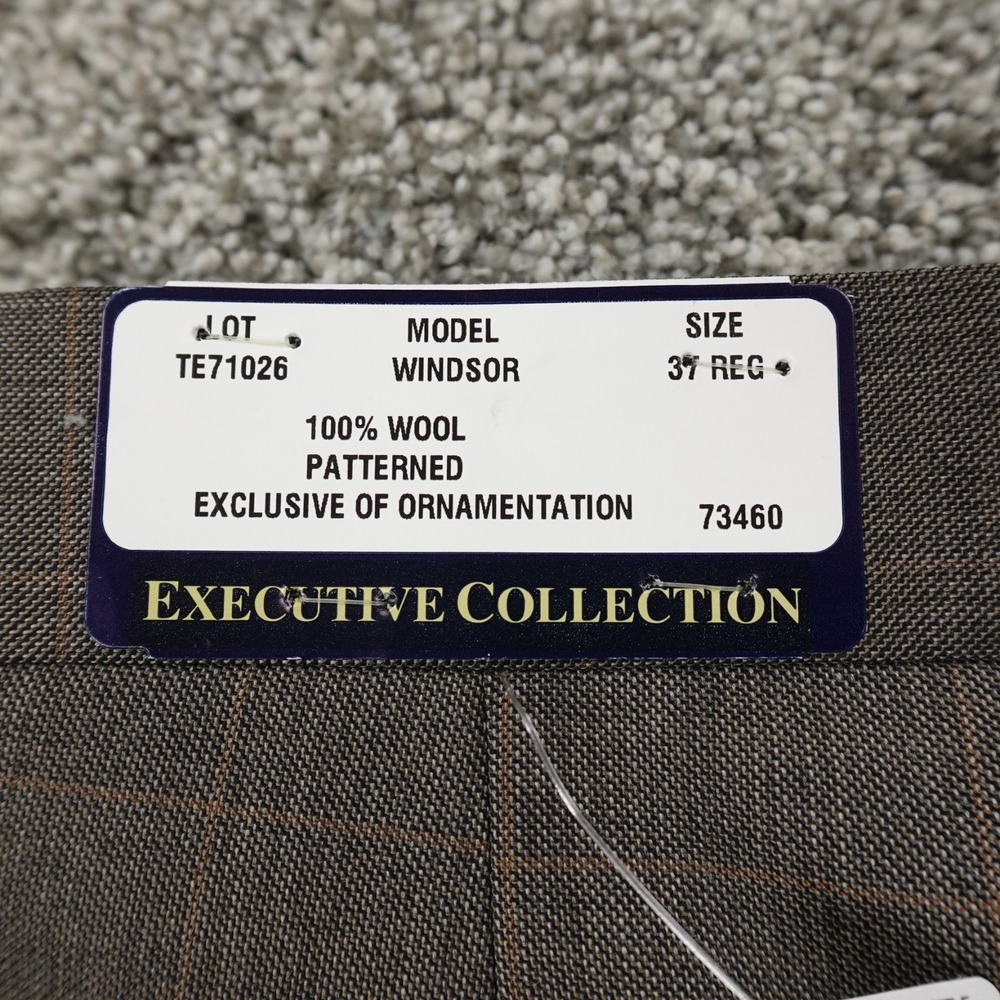 NEW Jos A Bank Pants Mens 37R Gray Wool Trousers Dress Slacks Pleated Career
